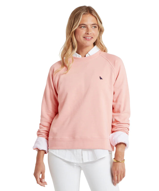 Schoffel Knitwear , the Newberry Sweatshirt (Pale Rosé)
