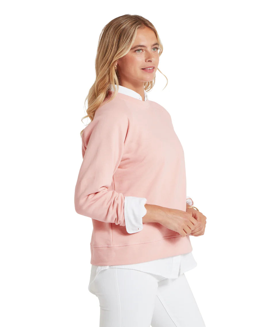 Schoffel Knitwear , the Newberry Sweatshirt (Pale Rosé)