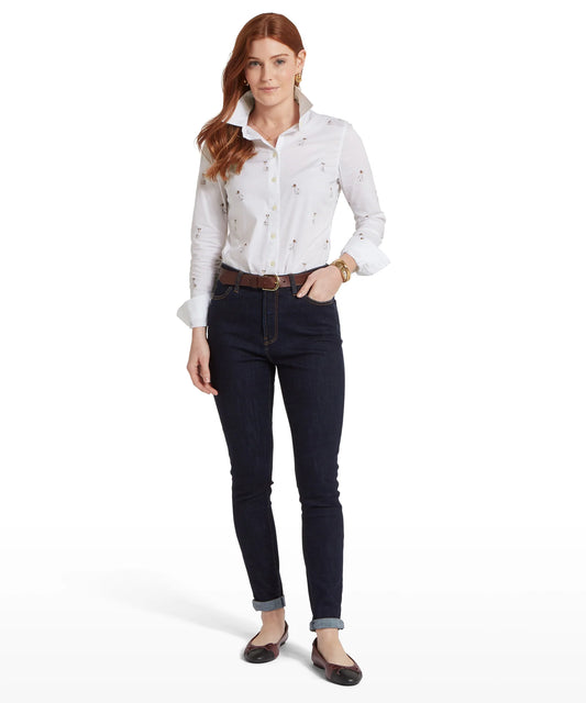Schoffel Ladies Countrywear, the Norfolk Shirt in Jack Russel Print
