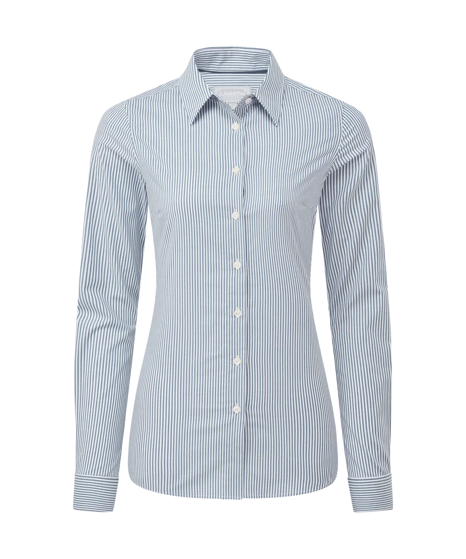 Schöffel, the Norfolk Shirt in Force Blue Stripe
