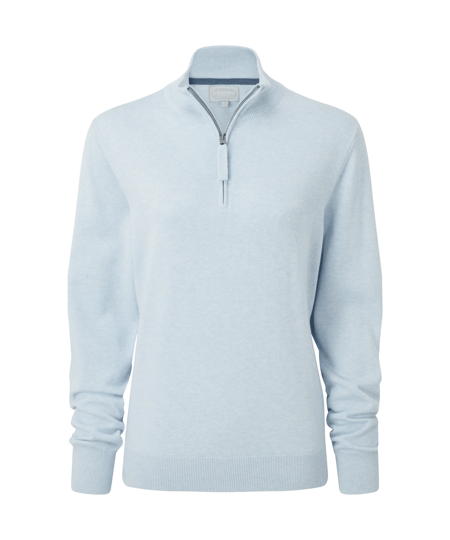 Schoffel Ladies, the Polperro Pima Cotton 1/4 Zip in Blue Water