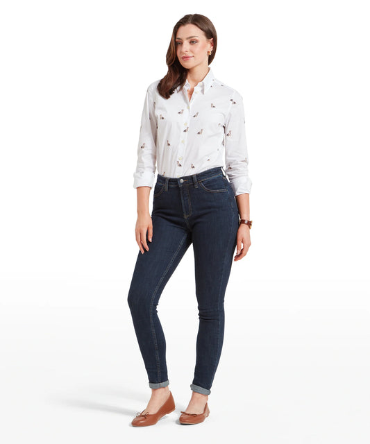Schoffel Ladies Countrywear, the Poppy Jean in Dark Denim