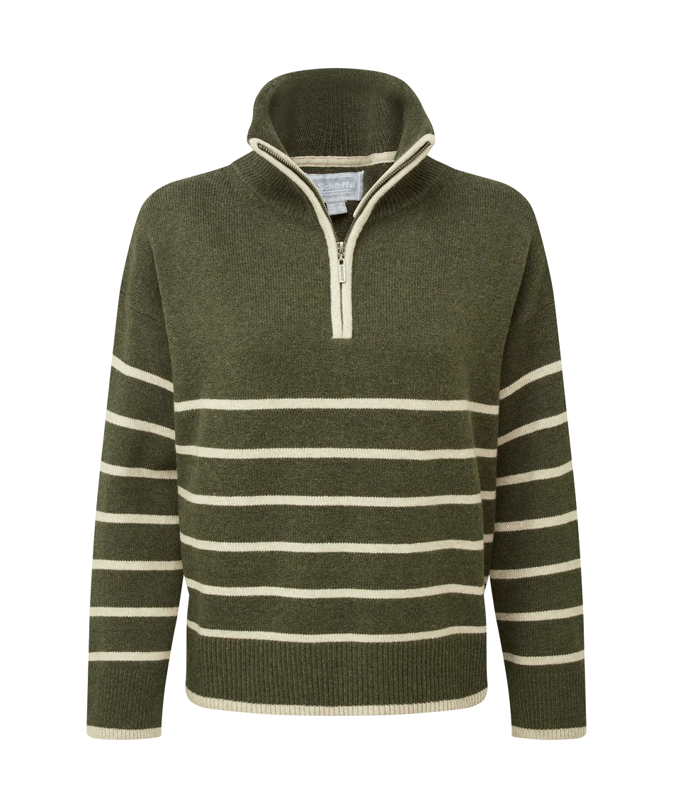 Schöffel, the Sandsend 1/4 Jumper in Loden/Oatmeal