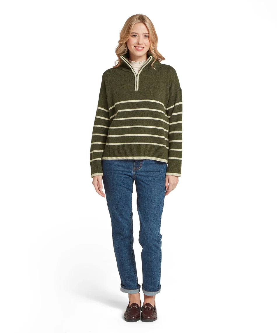 Schöffel, the Sandsend 1/4 Jumper in Loden/Oatmeal