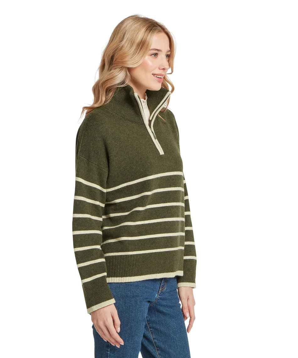 Schöffel, the Sandsend 1/4 Jumper in Loden/Oatmeal
