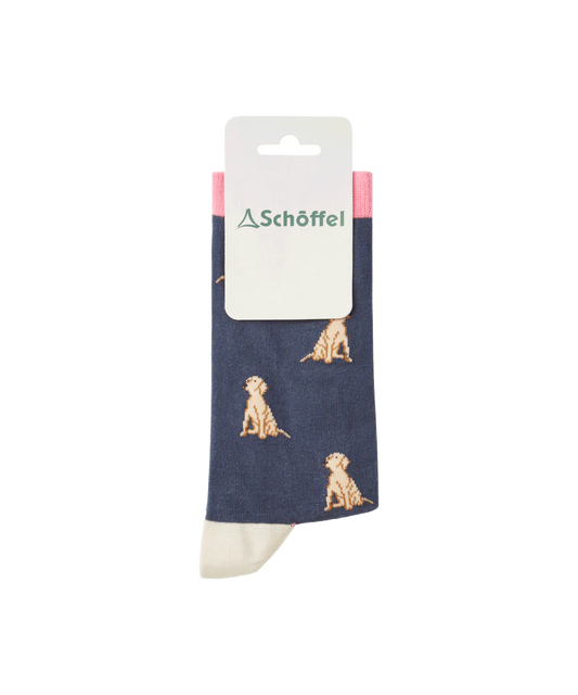 Schoffel, Ladies Single Cotton Sock - (Navy Labrador)