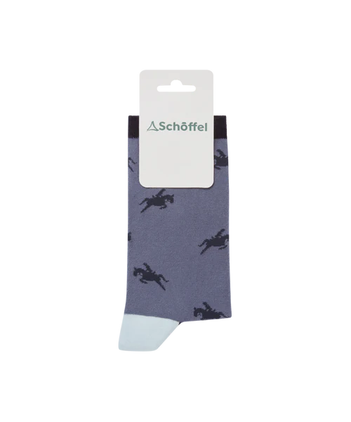 Schoffel Accessories , the Women'S Single Cotton Sock (Navy Horse)