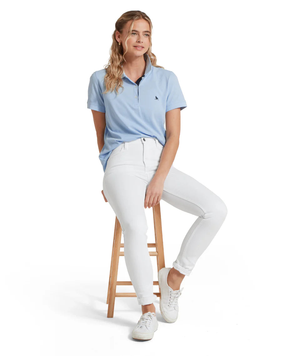 Schoffel Polo Shirts , the Women'S St Ives Polo Shirt (Sky Blue)