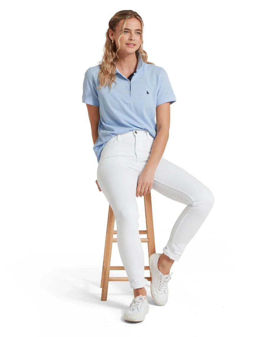 Schöffel Polo Shirts , the Women'S St Ives Polo Shirt (Sky Blue)