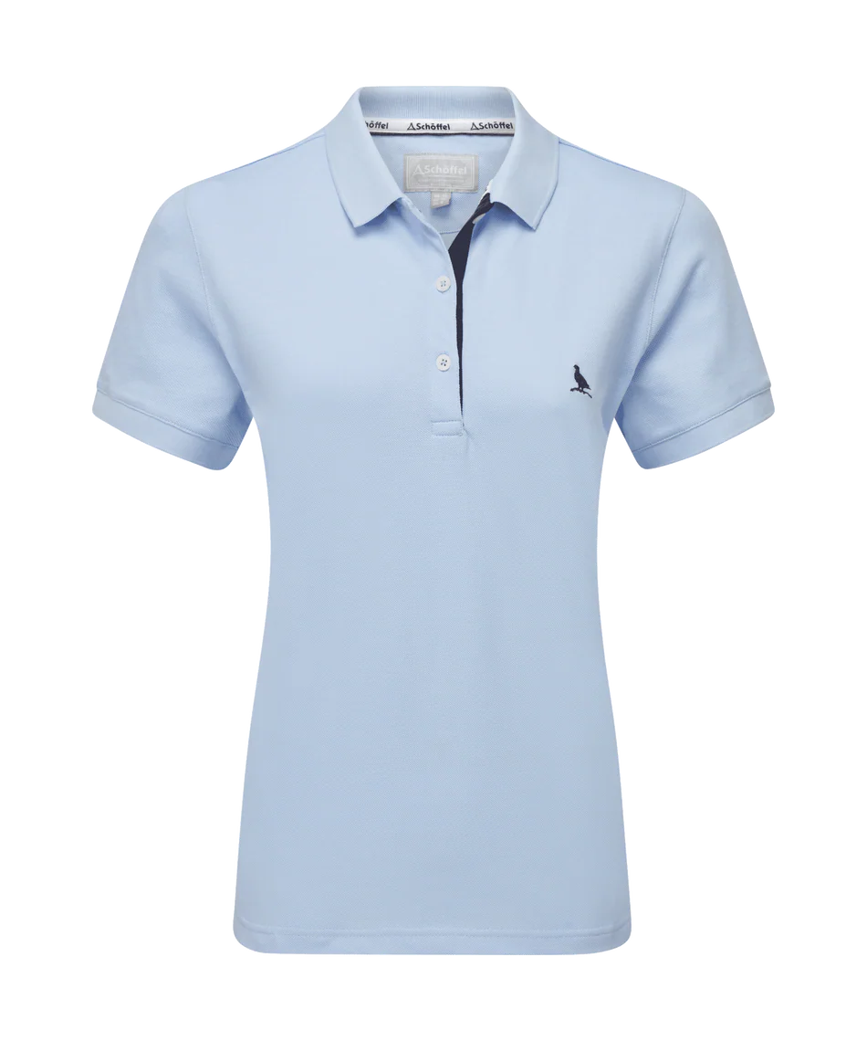 Schoffel Polo Shirts , the Women'S St Ives Polo Shirt (Sky Blue)