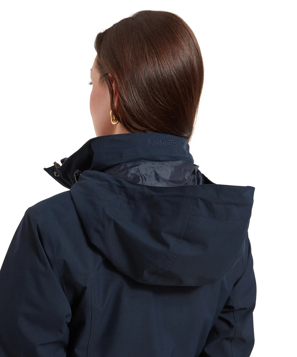 Schöffel Ladies Countrywear, the Teal Ultralight Coat in True Navy