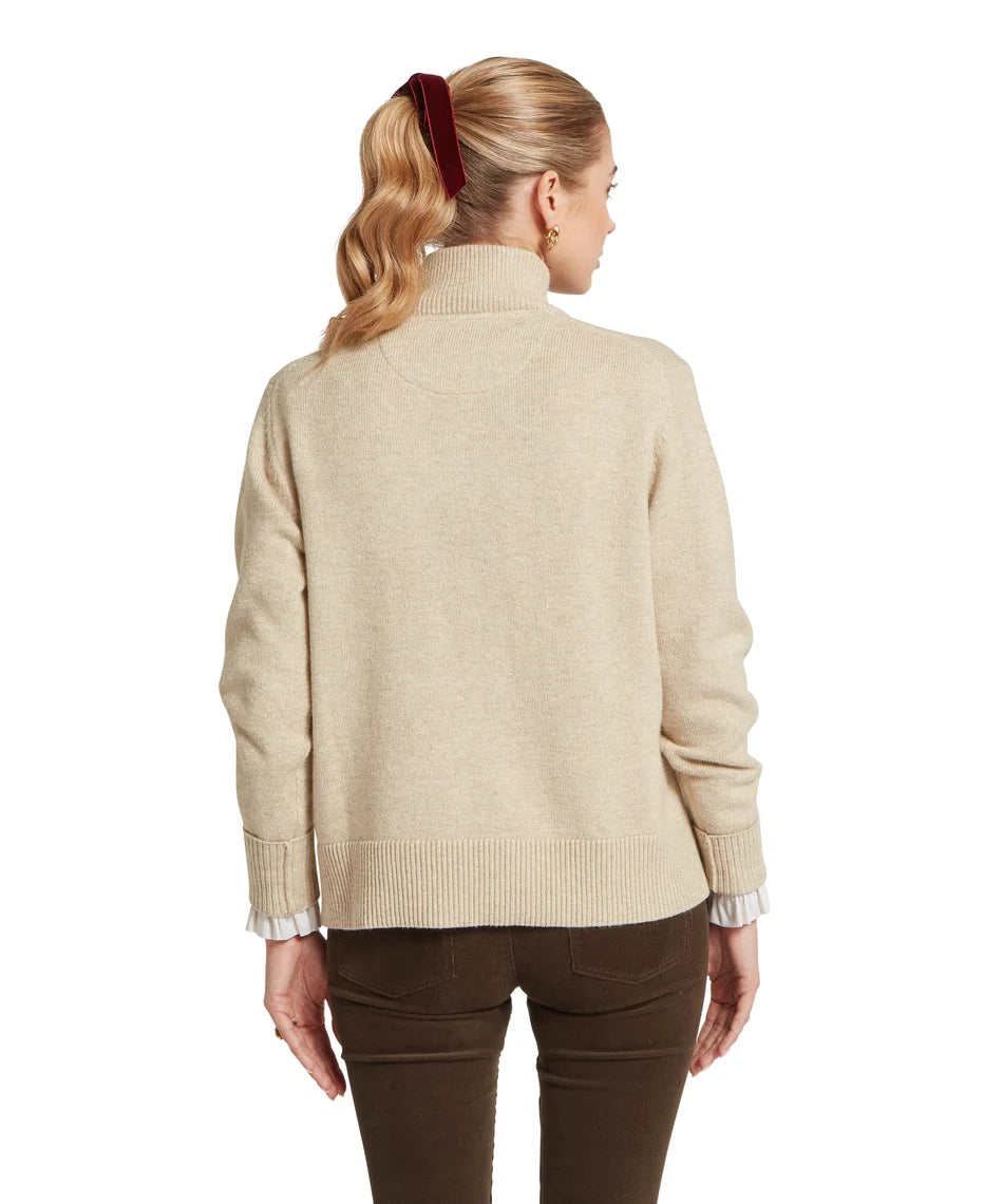 Schöffel, the Thoralby 1/4 Zip Jumper in Oatmeal