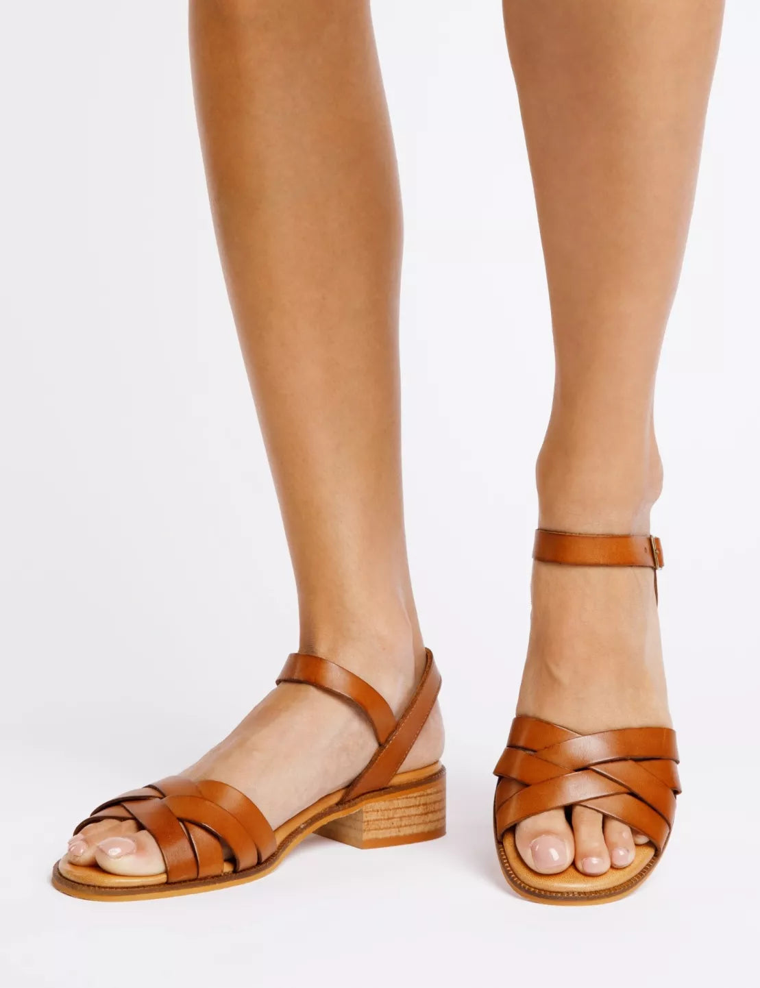 Penelope Chilvers Footwear , the Heeled Shepherdess Leather Sandal 