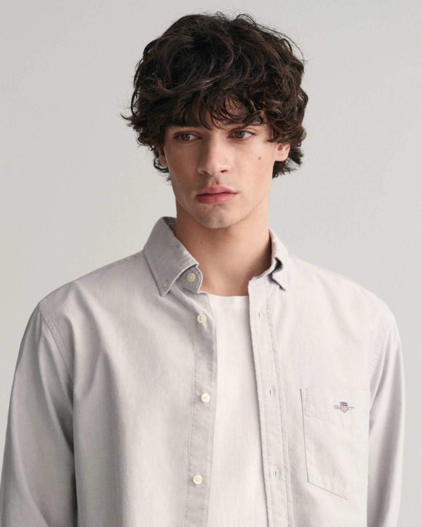 Gant, The Regular Fit Oxford Shirt -Stone Grey