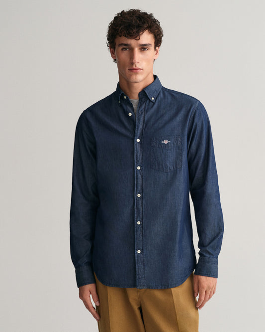 Gant, The Regular Fit Indigo Button Down Shirt -Dark Indigo