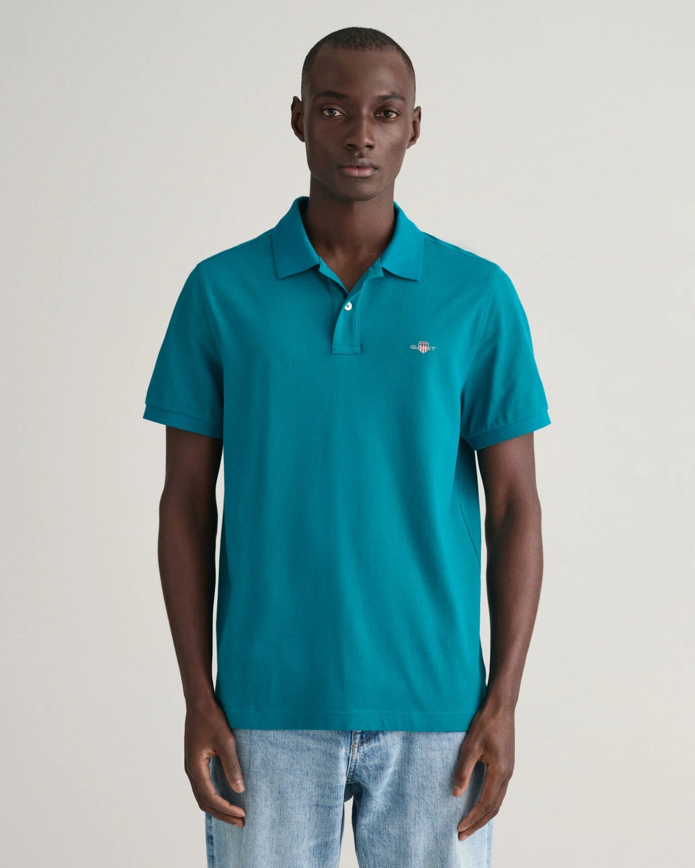 Gant Regular Shield Short Sleeve Pique Polo (Ocean Turquosie)