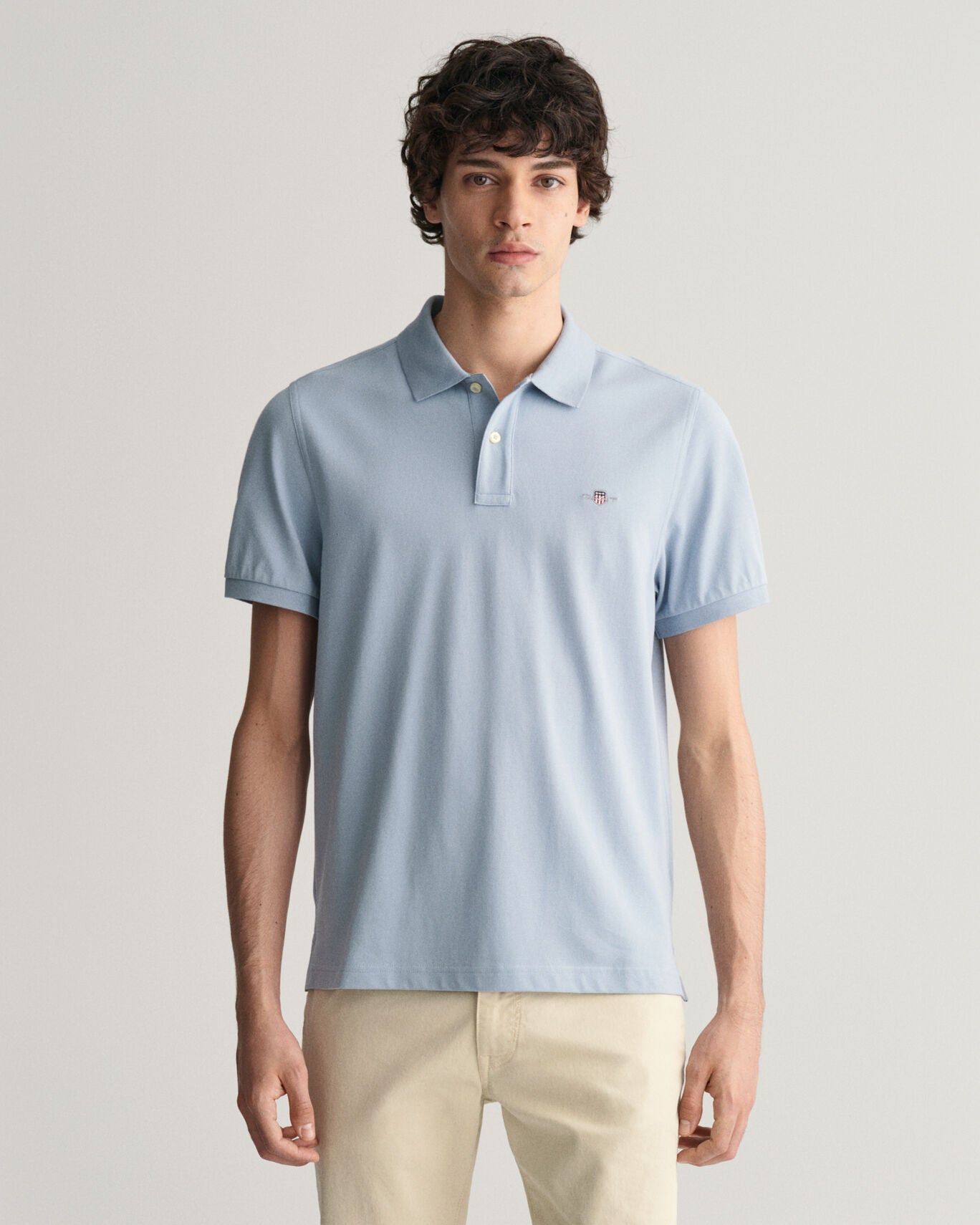 Gant Regular Shield Short Sleeve Pique Polo (Dove Blue)