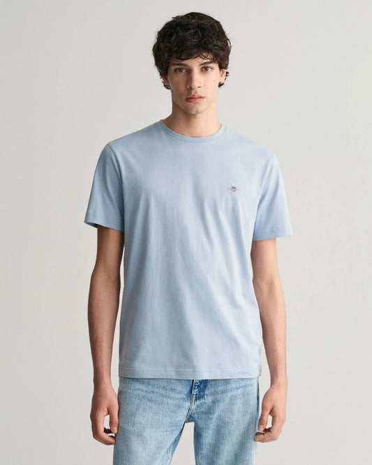 Gant Regular Shield Short Sleeve T-Shirt (Dove Blue)