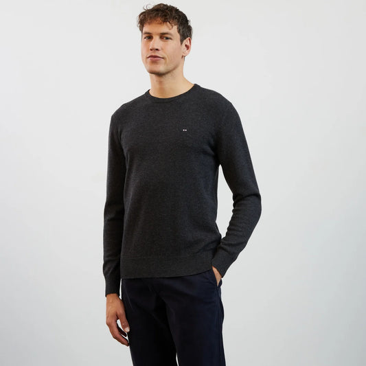 Eden Park Knitwear, the H Bla Pull R Edinburgh Rond Dark grey wool mix jumper