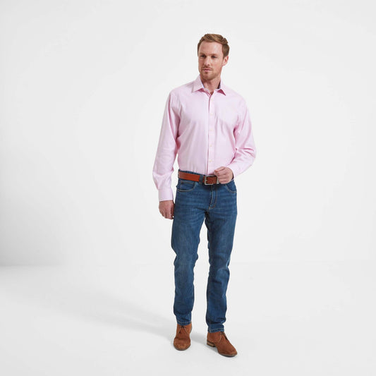 Schoffel Greenwich Classic Shirt - Pale Pink Diagonal 2624