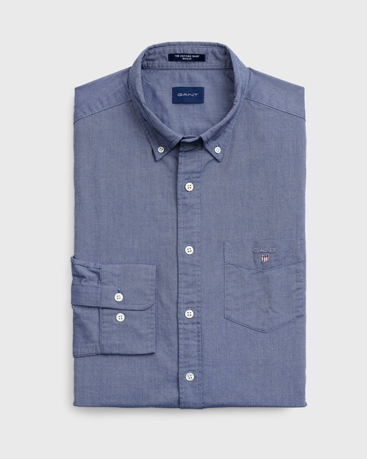 Gant Oxford Button Down Collar Shirt, in regular classic fit.    chosen in a Persian Blue   colour. (3046000)
