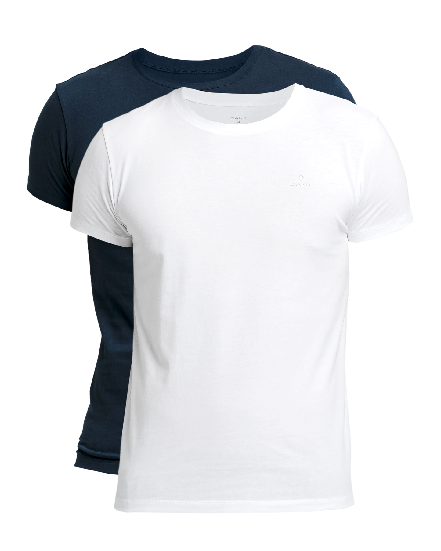 Gant Underwear in regular Classic fit.   The Crew Neck T-Shirt 2-Pack     , chosen in a Navy / White colour