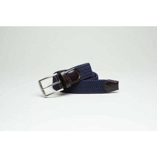 Navy 35mm Woven Jeans Belt - Oxford Leathercraft 205BL