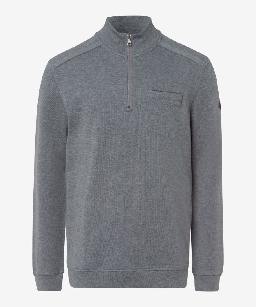 Brax Knit Sweater, Half Zip Neck In Regular Fit.   The Sion