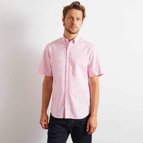 Eden Park Shirts - Short sleeved pink cotton shirt - Short Sleeve Classic Oxford