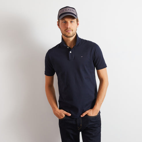 Eden Park Polo Shirts - Navy blue stretch pima cotton polo