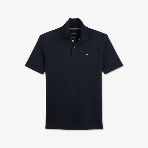 Eden Park Polo Shirts - Black stretch pima cotton polo