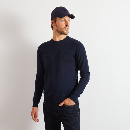 Eden Park Knitwear - Crew navy blue cotton jumper