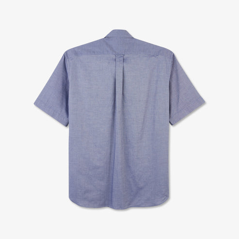 Eden Park Shirts - Short sleeved navy cotton shirt - classic Oxford Shirt