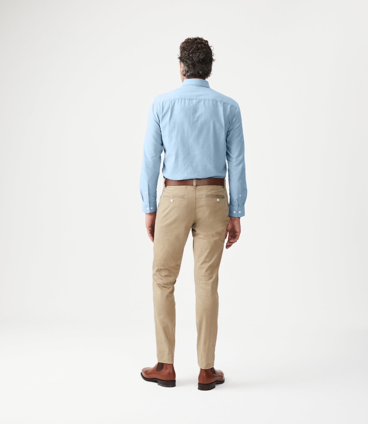 R.M. Williams, the Collins Button Down Shirt in Light Blue
